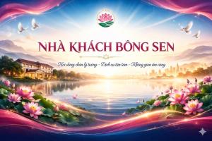 a picture of a river with the words ni kha kha bong sen at Nhà khách Bông Sen in Vinh