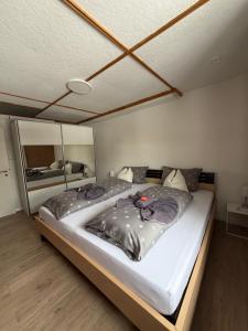 a bedroom with a large bed in a room at Ferienhaus HANA in St. Blasien
