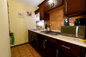 a kitchen with a sink and a stove top oven at Ribera Dorada in Monterrey
