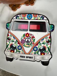 a sticker of a van with flowers on a plate at Centrally located peaceful place in Greymouth