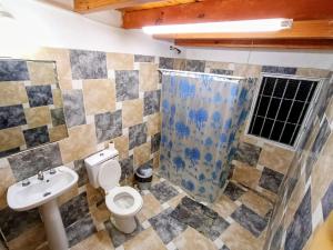 a bathroom with a toilet and a sink at Departamento TERRA ANDRAY centro in Famatina