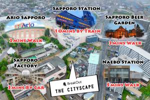 a map of a city with buildings and roads at THE CITYSCAPE in Kita-sanjō