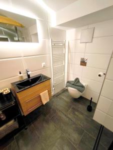a bathroom with a sink and a toilet at Riverside Appartements in Lieserbrücke +34 photos