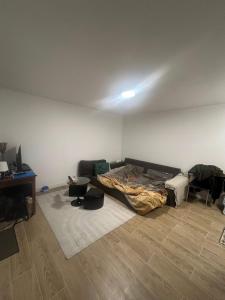 a living room with a couch and a bed at Schill Weiße Ruhe in Schweich