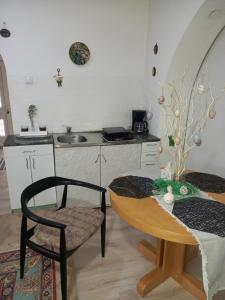 a kitchen with a table and chairs and a sink at Soul in Bela Crkva