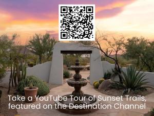 a jigsaw puzzle of a fountain in a garden at Desert Oasis Pool, Golf, Games Mountain Views in New River +78 photos