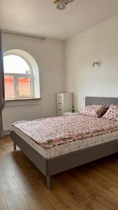 a bedroom with a bed in a room at Апартаменти над каньйоном in Kamianets-Podilskyi