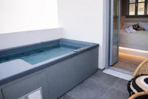 a swimming pool in the middle of a room at Aidani Luxurious Rooms in Vóthon