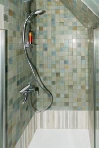 a shower with a shower head in a bathroom at La maison du pont du gué in Bourgueil +89 photos