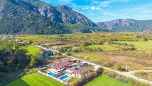an aerial view of a amusement park in the mountains at Villa Zara in Mergenli