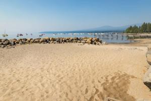 a group of animals sitting on a beach at Beach-N-Ski Condo in Tahoe Vista