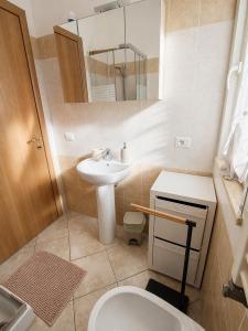 a small bathroom with a sink and a toilet at Il Borghetto in Ciampino +18 photos