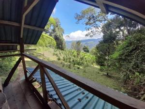 a view from a room with a view of a river at Bosque de Oro in Apía