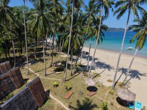 a view of a beach with palm trees and the ocean at Lumindas Beach Resort in Sabang +8 photos
