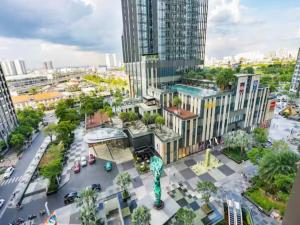 an aerial view of a city with tall buildings at Landmark City View - Apartment in Ho Chi Minh City
