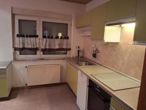 a kitchen with a sink and a counter top at Unterkunft mit Kindernische in Ober-Mörlen +4 photos