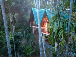 an aerial view of a house in the forest at Brilliant View Cottages in Ella