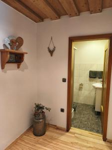 a bathroom with a shower and a toilet and a sink at Vorderwahllehen in Schönau am Königssee +28 photos