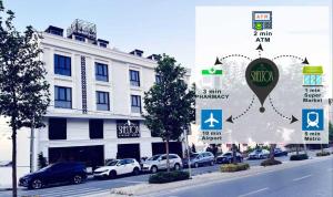 a rendering of a building with cars parked in front of it at Shelton Airport Hotel in Arnavutköy