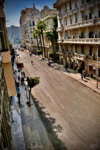 a view of a street in a city with buildings at Heritage Hostel Cairo in Cairo