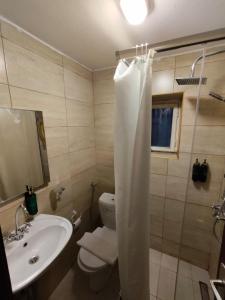 a bathroom with a sink and a toilet and a shower at Beatrix Suites in Budva +155 photos