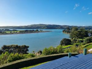 a view of a river from a house at Raglan Vista in Raglan