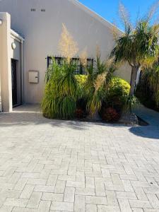 a courtyard with plants in front of a building at Ruka Manor B&B in Strand