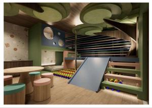a childrens play room with a staircase and a table and chairs at The Foresta By Ohana in Timuran