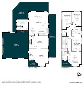 a floor plan of a house at Sunset Ocean View Retreat 4BM House in Christies Beach