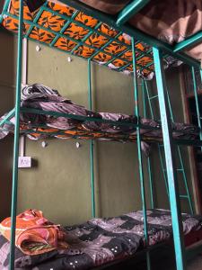 two bunk beds in a dorm room with at City walk dormitory in Bangalore