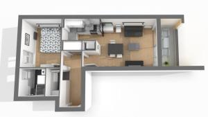 a rendering of a floor plan of a house at A 200 m du centre historique, profitez d'un T2 spacieux avec balcon et parking privé in Quimper