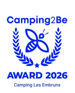 a logo for the campming be award ceremonies at Cabane Randonneurs in Camoël