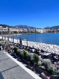 a view of a river and a city with buildings at Maison Grimoaldo10 in Salerno