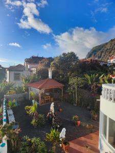a view of a garden with a house at Lucky Jack in Jardim do Mar