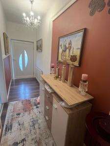 a room with a counter and a painting on the wall at Wohnung Sonja in Villach +21 photos