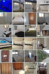 a collage of different pictures of a room at Casa próxima a orla in Pelotas