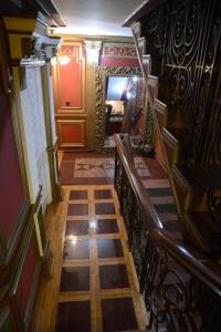 an overhead view of a staircase in a building at Guest House Vivaldi in Niš