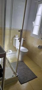 a bathroom with a toilet and a window at HAIZEA Aire Apartamento 4 in Sopuerta
