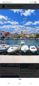 a picture of boats parked in a harbor at Apartments Ana Kroatien Vodice in Vodice