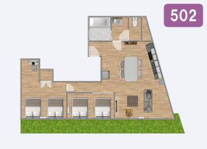 a floor plan of a house with at Chateau Sunrise in Tokyo