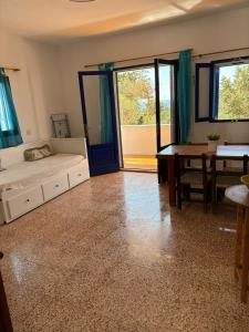 a bedroom with a bed and a desk and a table at Casa Carpe Diem in Es Arenals +46 photos