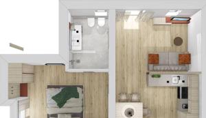 two views of a floor plan of a room at Hotel Lengsteinerhof in Longostagno +94 photos