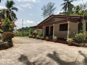 a house with a lot of plants in front of it at New Olina Gest and Restaurant in Wellawaya