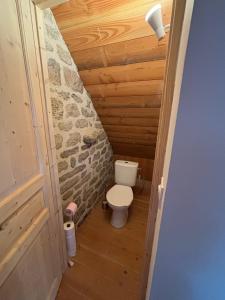 a small bathroom with a toilet in a house at La maison de Baptiste La Monédière in Chaumeil