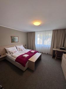 a hotel room with a large bed and a window at Sonjas Auszeit in Rust