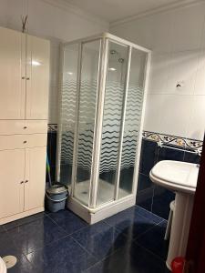 a bathroom with a shower and a sink at Avilés para Visitar in Avilés +22 photos