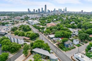 an aerial view of a city with the philadelphia skyline at Webber East in Austin