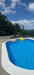 a large swimming pool with a frisbee in it at Relax House Lara in Krapinske Toplice in Krapinske Toplice