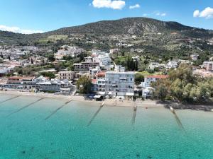an aerial view of a beach and buildings at Captain's Tolo Sea View 2 in Tolo