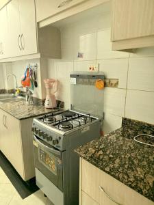 a kitchen with a stove and a sink at Beytumn Executive Apartment in Ruiru